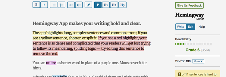 hemingway app