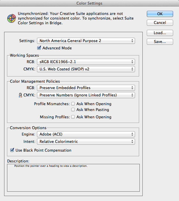 InDesign Color Settings