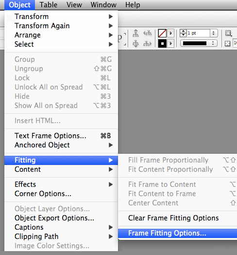 InDesign Frame Fitting Options