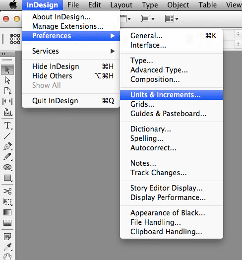 InDesign Units and Increments