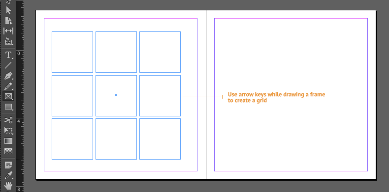 indesign frame grid