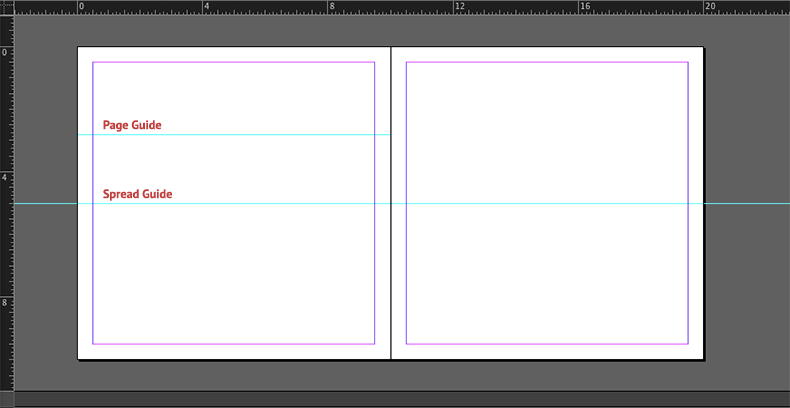 InDesign spread and page guides