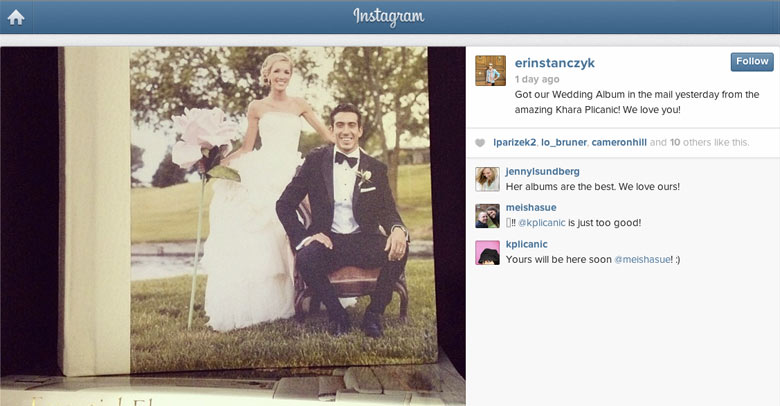 wedding album shared on instagram